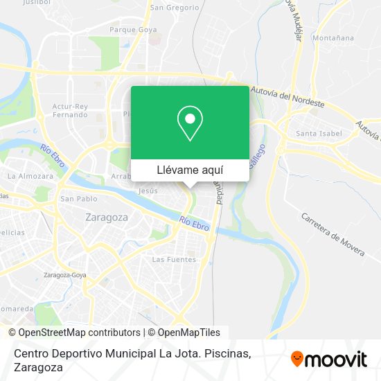 Mapa Centro Deportivo Municipal La Jota. Piscinas