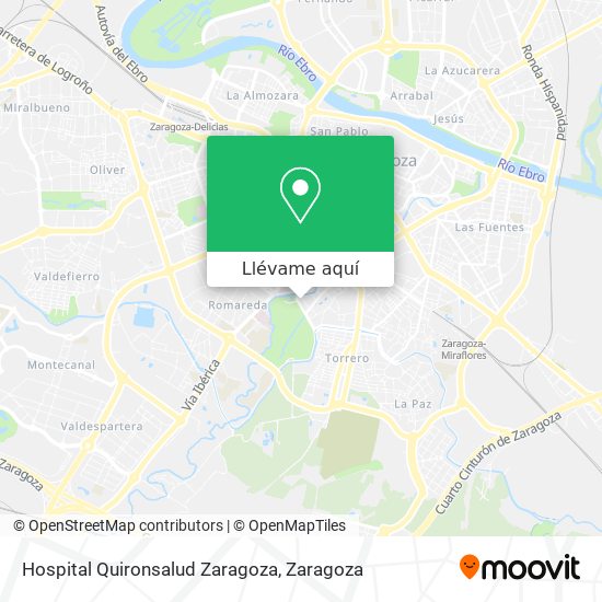 Mapa Hospital Quironsalud Zaragoza