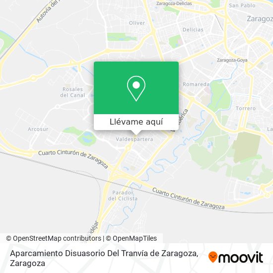 Mapa Aparcamiento Disuasorio Del Tranvía de Zaragoza