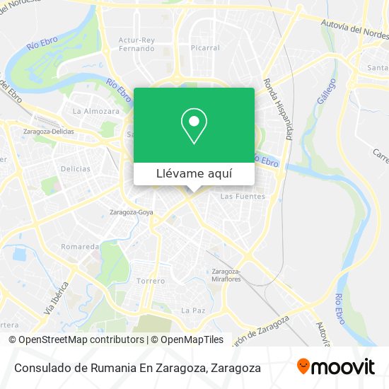 Mapa Consulado de Rumania En Zaragoza