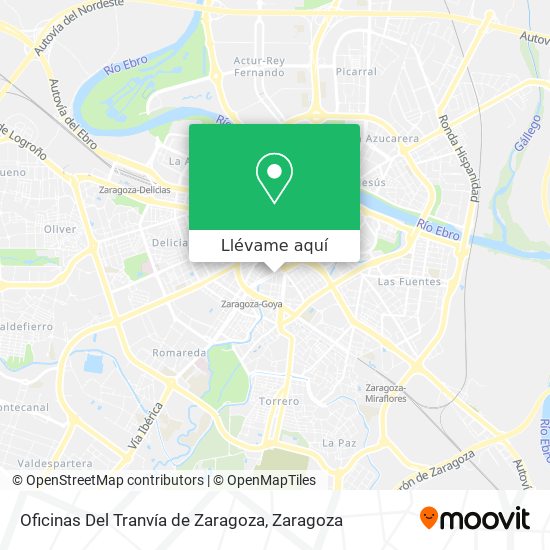 Mapa Oficinas Del Tranvía de Zaragoza