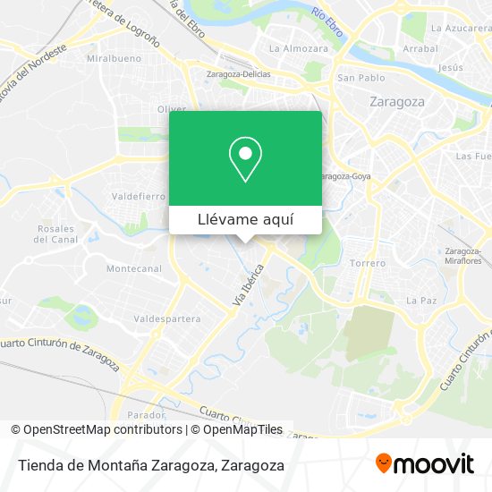 Mapa Tienda de Montaña Zaragoza