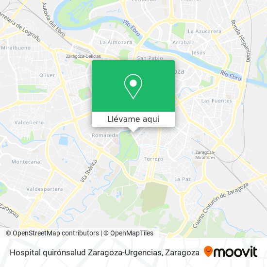 Mapa Hospital quirónsalud Zaragoza-Urgencias