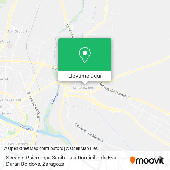 Mapa Servicio Psicología Sanitaria a Domicilio de Eva Duran Boldova