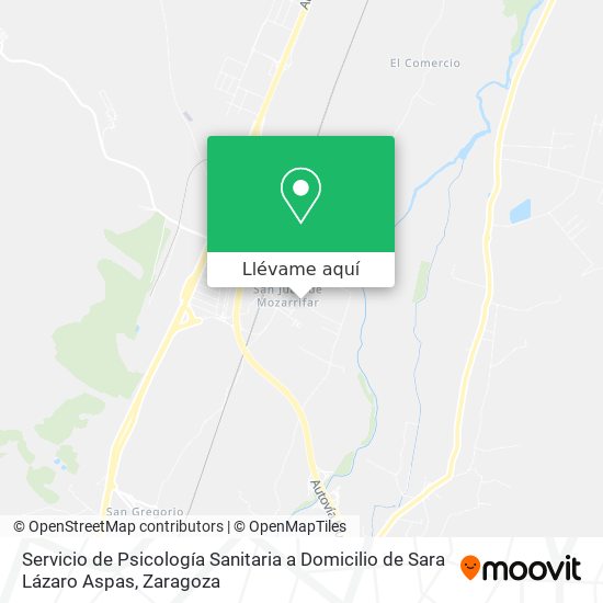 Mapa Servicio de Psicología Sanitaria a Domicilio de Sara Lázaro Aspas