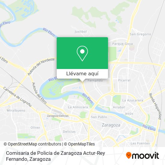 Mapa Comisaría de Policía de Zaragoza Actur-Rey Fernando