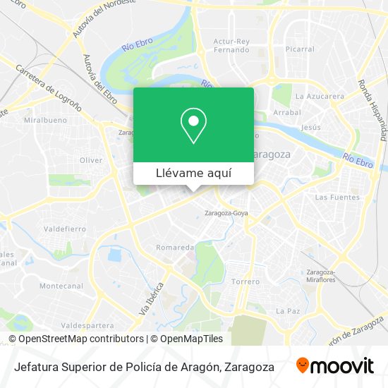Mapa Jefatura Superior de Policía de Aragón