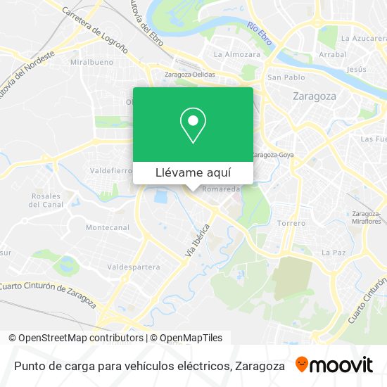 Mapa Punto de carga para vehículos eléctricos