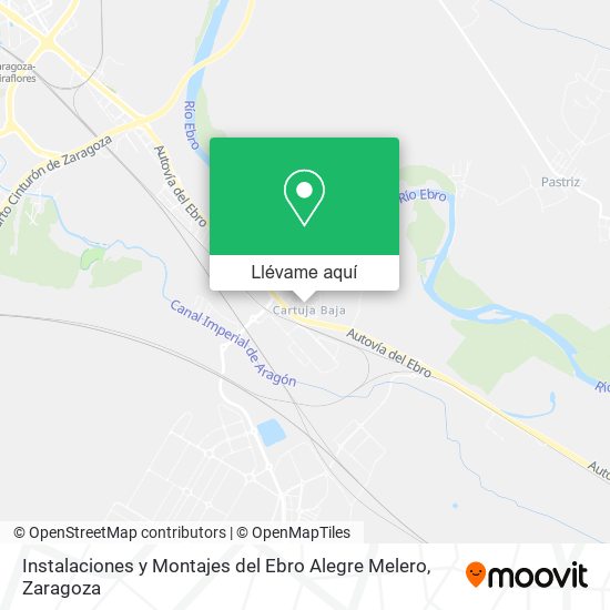 Mapa Instalaciones y Montajes del Ebro Alegre Melero