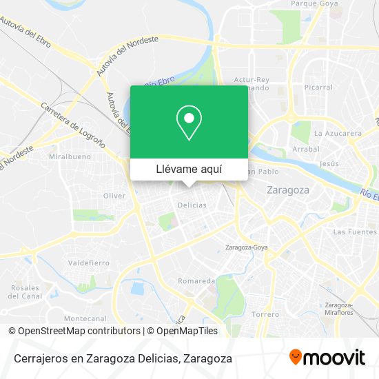 Mapa Cerrajeros en Zaragoza Delicias