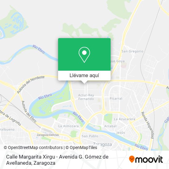 Mapa Calle Margarita Xirgu - Avenida G. Gómez de Avellaneda