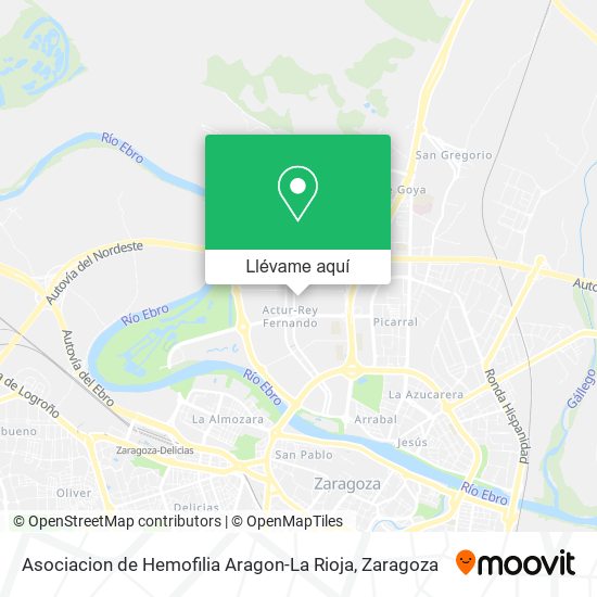 Mapa Asociacion de Hemofilia Aragon-La Rioja