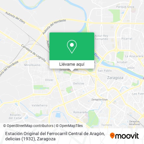 Mapa Estación Original del Ferrocarril Central de Aragón, delicias (1932)