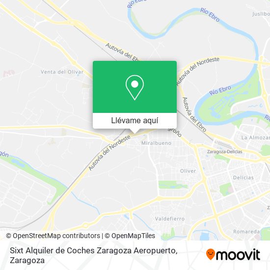 Mapa Sixt Alquiler de Coches Zaragoza Aeropuerto