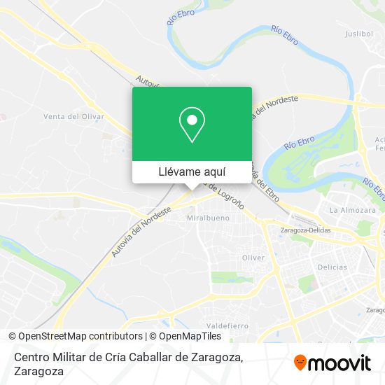 Mapa Centro Militar de Cría Caballar de Zaragoza