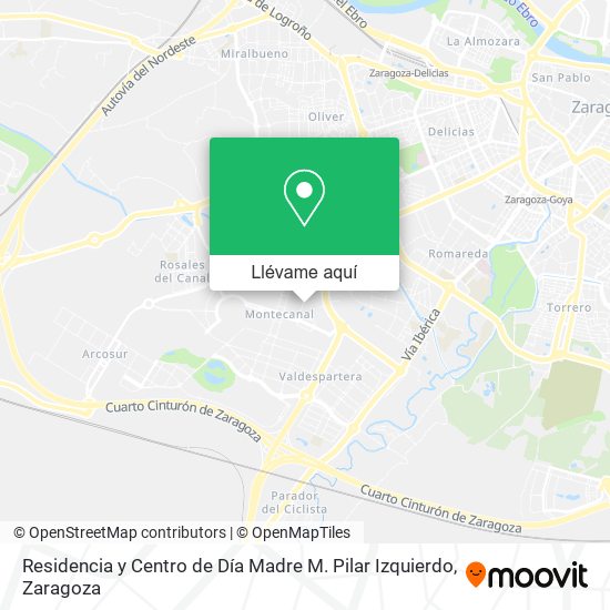 Mapa Residencia y Centro de Día Madre M. Pilar Izquierdo