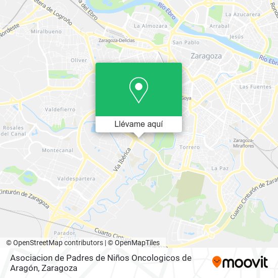 Mapa Asociacion de Padres de Niños Oncologicos de Aragón