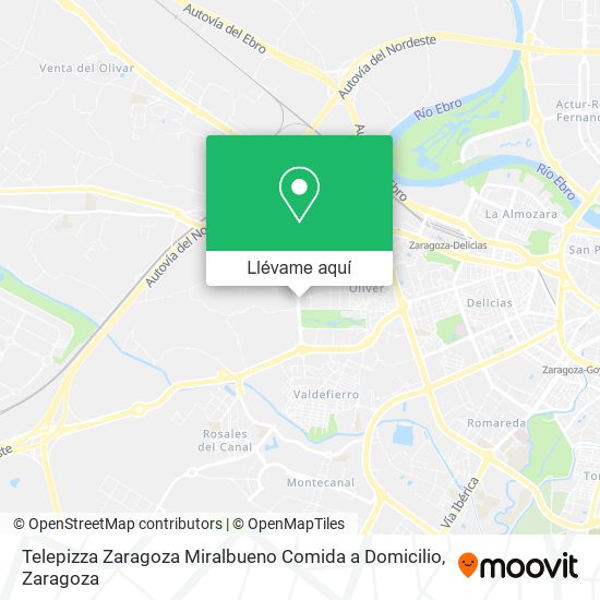 Mapa Telepizza Zaragoza Miralbueno Comida a Domicilio