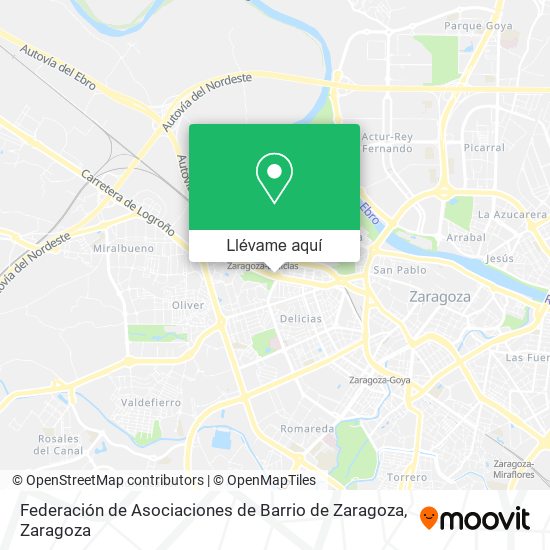 Mapa Federación de Asociaciones de Barrio de Zaragoza