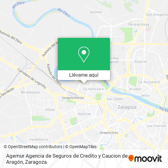 Mapa Agemur Agencia de Seguros de Credito y Caucion de Aragón