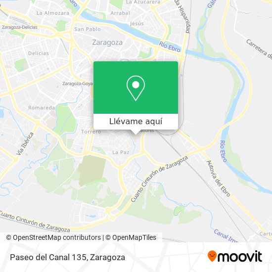 Mapa Paseo del Canal 135
