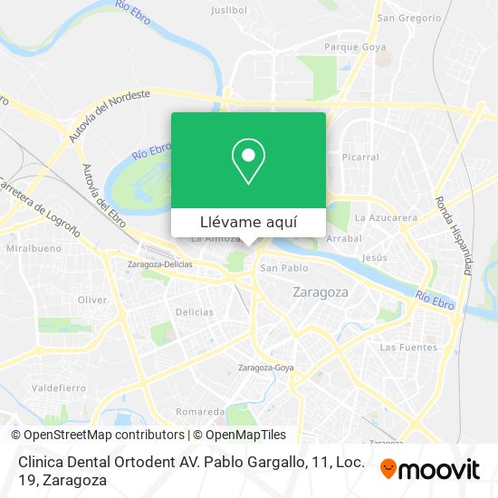 Mapa Clinica Dental Ortodent AV. Pablo Gargallo, 11, Loc. 19
