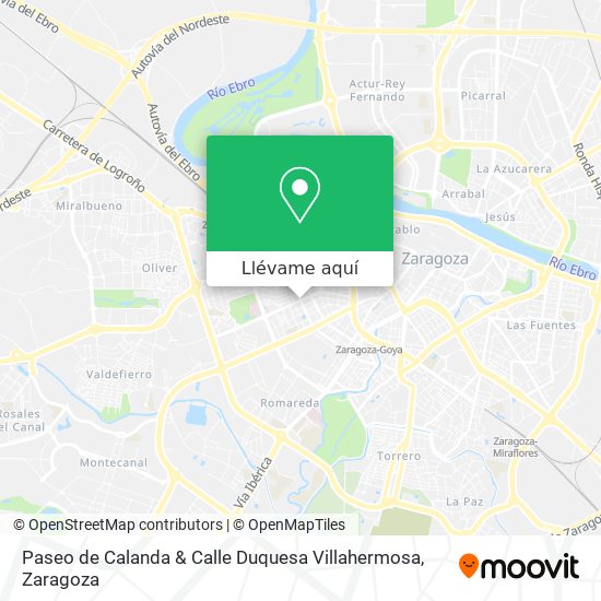 Mapa Paseo de Calanda & Calle Duquesa Villahermosa