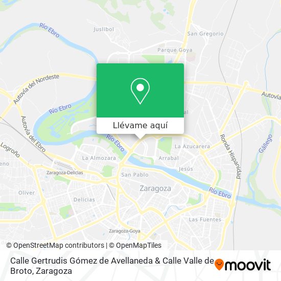 Mapa Calle Gertrudis Gómez de Avellaneda & Calle Valle de Broto