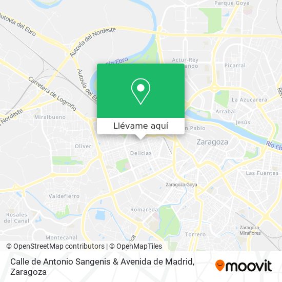 Mapa Calle de Antonio Sangenis & Avenida de Madrid