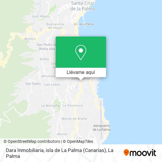 Mapa Dara Inmobiliaria, isla de La Palma (Canarias)