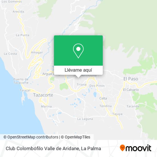 Mapa Club Colombófilo Valle de Aridane