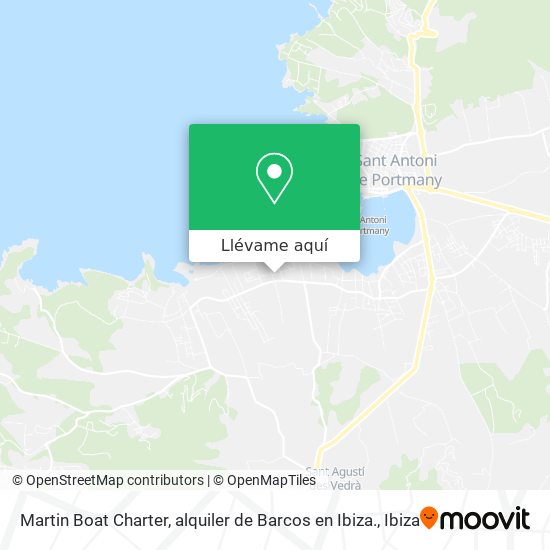 Mapa Martin Boat Charter, alquiler de Barcos en Ibiza.