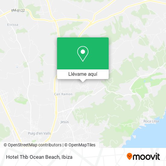 Mapa Hotel Thb Ocean Beach