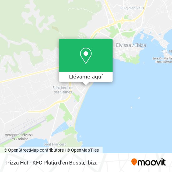 Mapa Pizza Hut - KFC Platja d'en Bossa