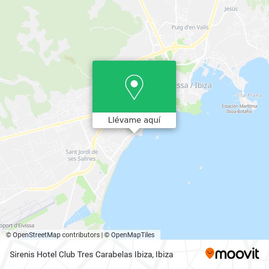 Mapa Sirenis Hotel Club Tres Carabelas Ibiza