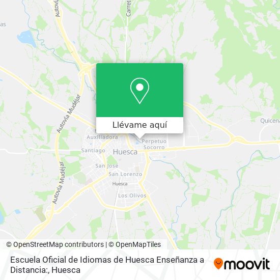 Mapa Escuela Oficial de Idiomas de Huesca Enseñanza a Distancia: