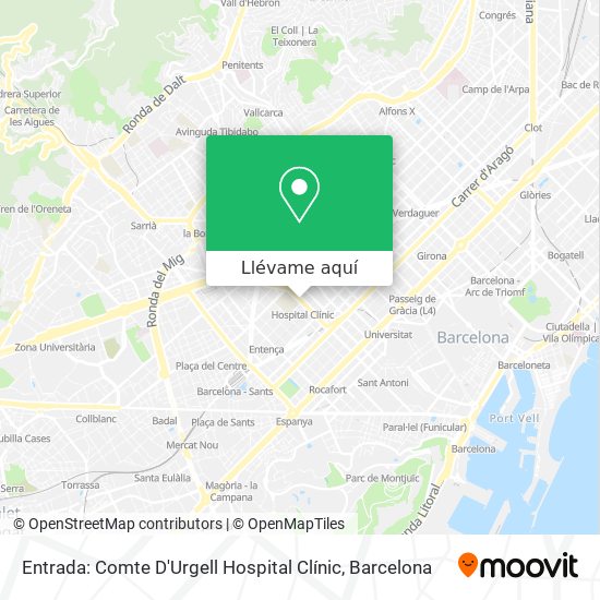 Mapa Entrada:  Comte D'Urgell Hospital Clínic