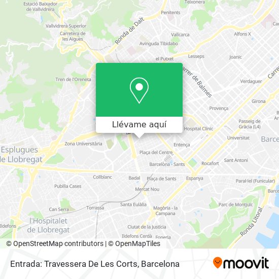 Mapa Entrada:  Travessera De Les Corts
