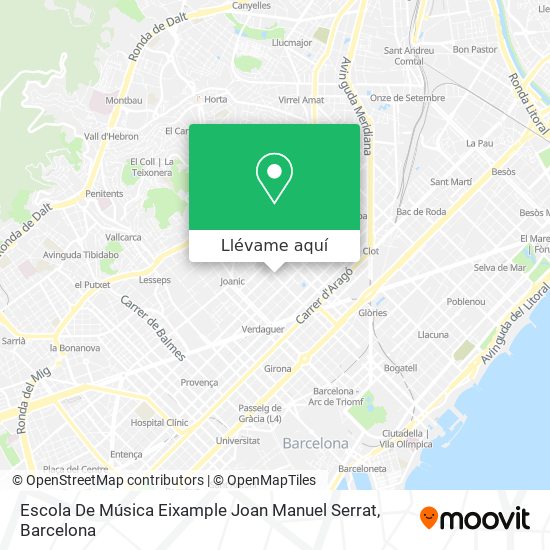 Mapa Escola De Música Eixample Joan Manuel Serrat
