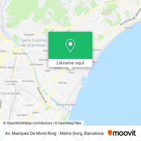 Mapa Av. Marquès De Mont-Roig - Metro Gorg