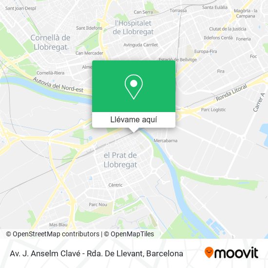 Mapa Av. J. Anselm Clavé - Rda. De Llevant