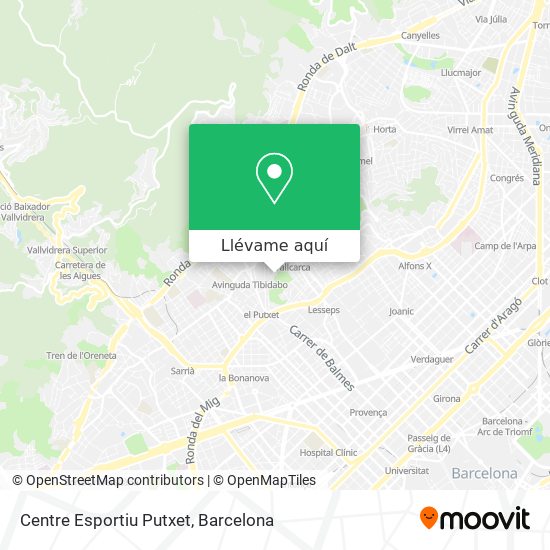 Mapa Centre Esportiu Putxet