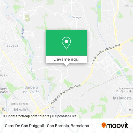 Mapa Camí De Can Puiggalí - Can Barnola