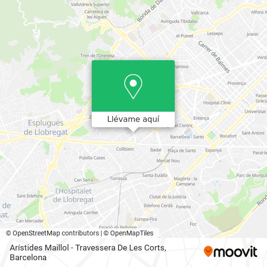 Mapa Arístides Maillol - Travessera De Les Corts