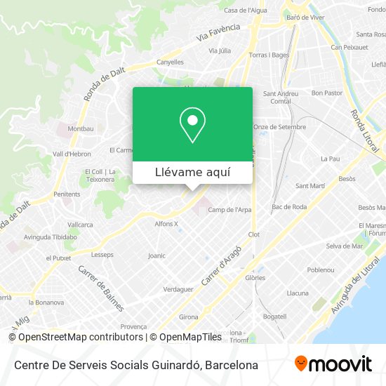 Mapa Centre De Serveis Socials Guinardó
