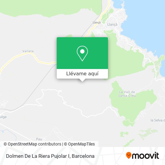 Mapa Dolmen De La Riera Pujolar I