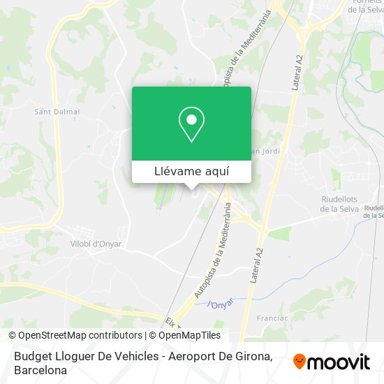 Mapa Budget Lloguer De Vehicles - Aeroport De Girona
