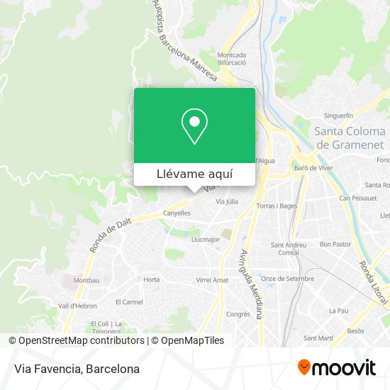 Mapa Via Favencia
