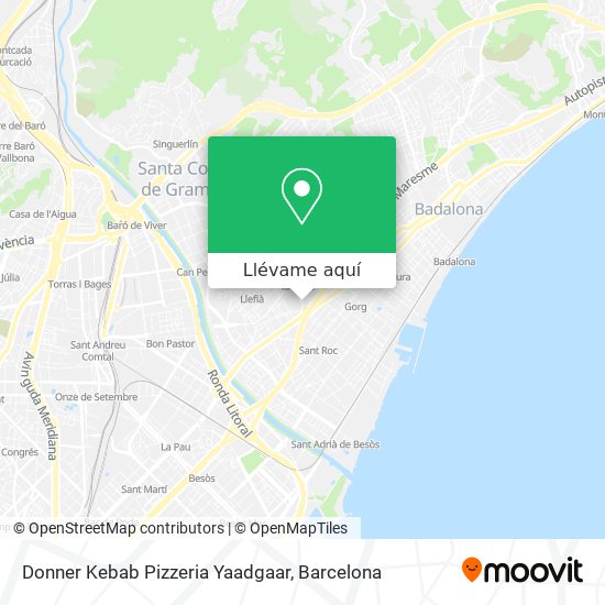 Mapa Donner Kebab Pizzeria Yaadgaar