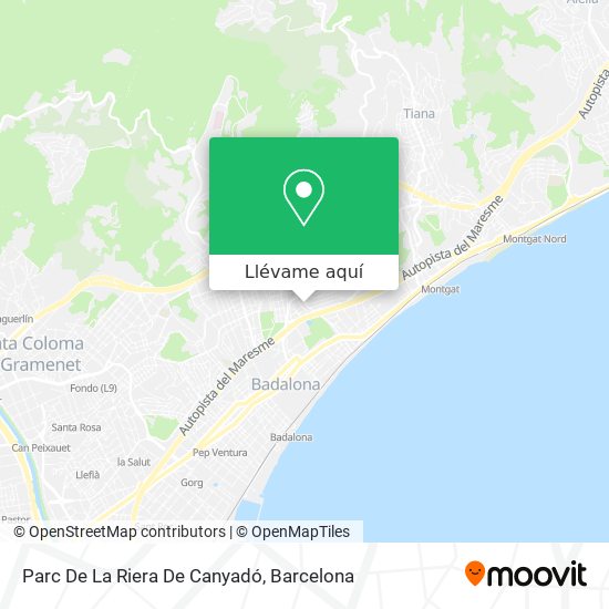 Mapa Parc De La Riera De Canyadó